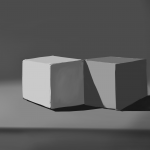 A black and white study of cubes.
